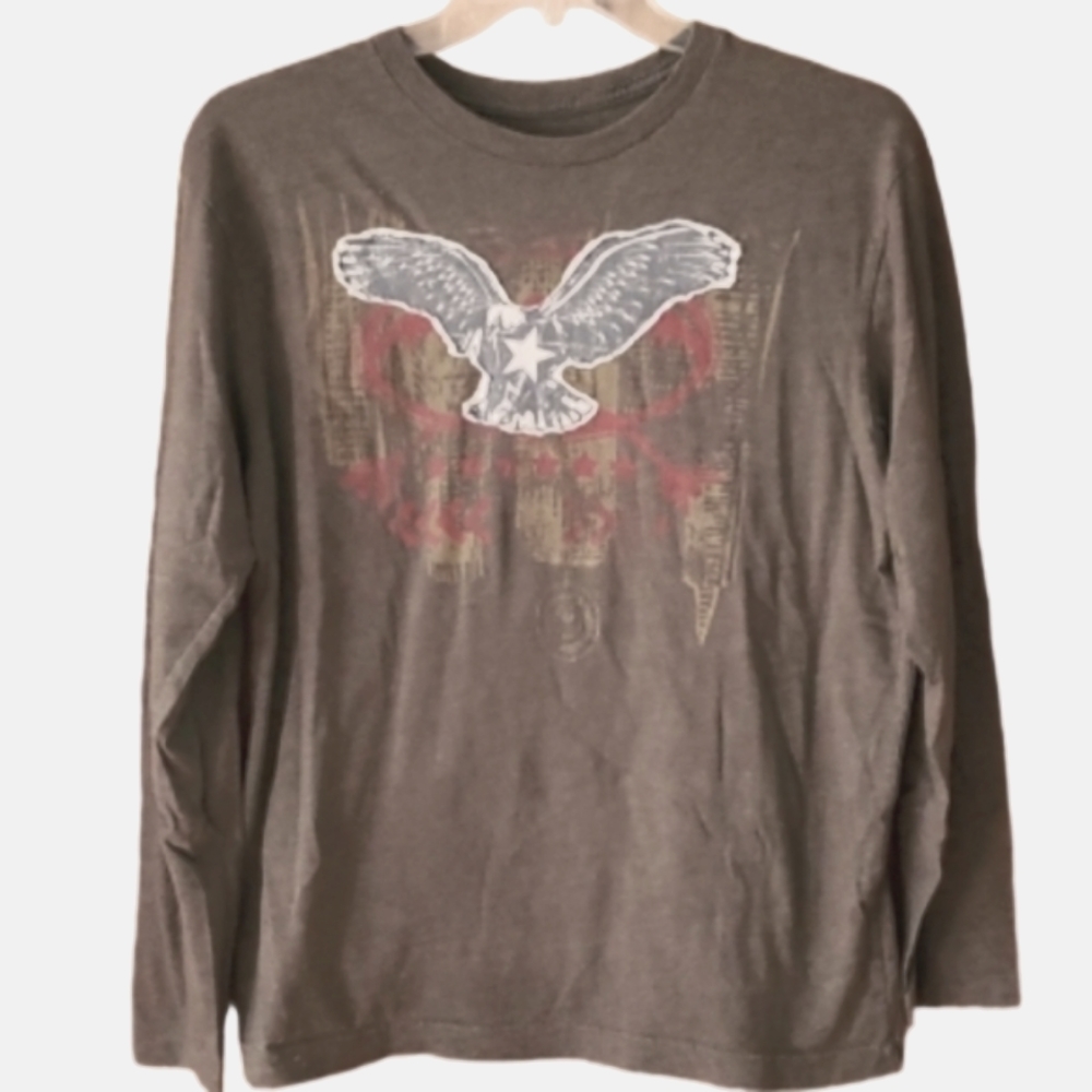Cremieux Mens Eagle Olive Green Long Sleeve‎ Shirt Size Large